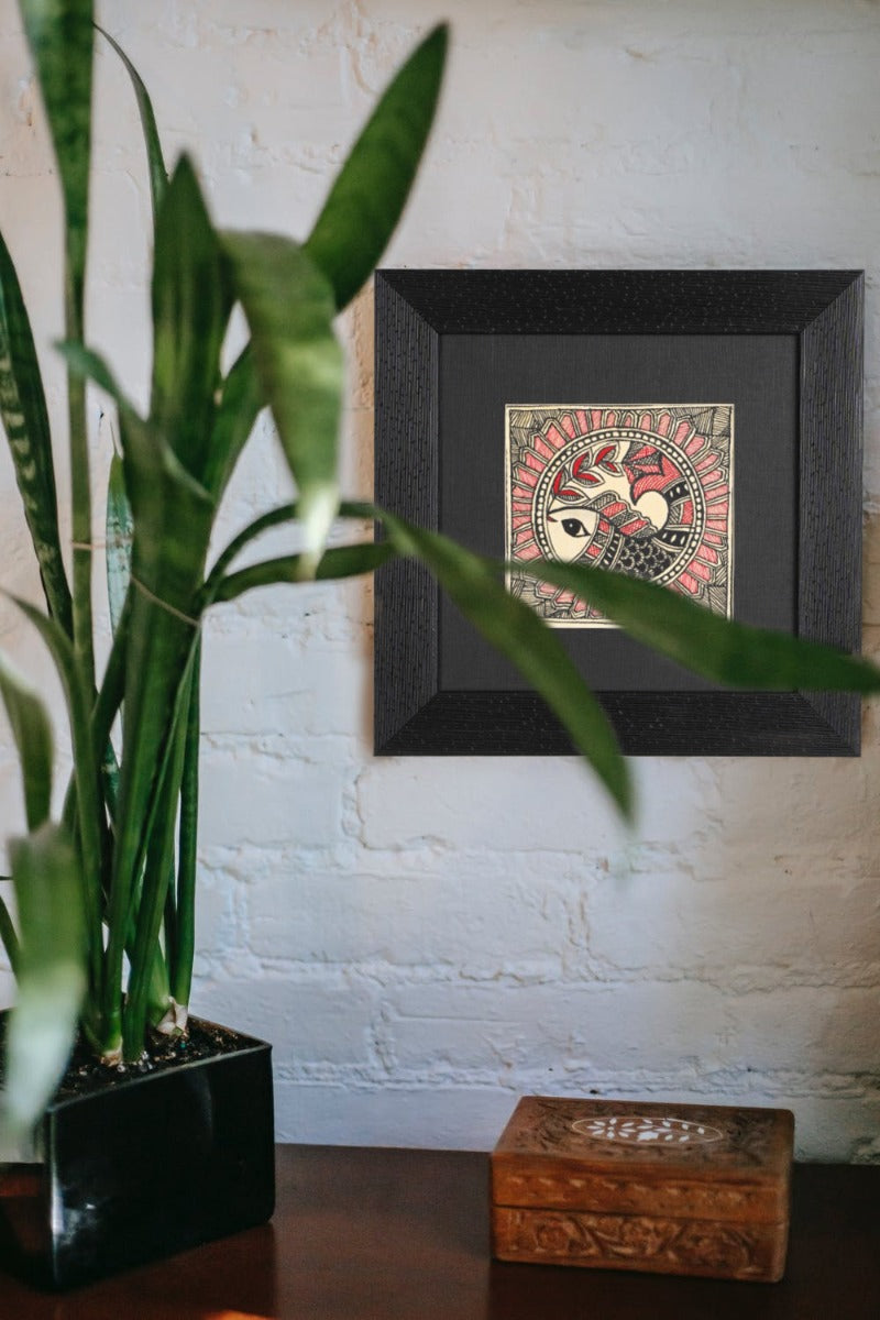 Matsya Madhubani Art ( 8" x 8" )