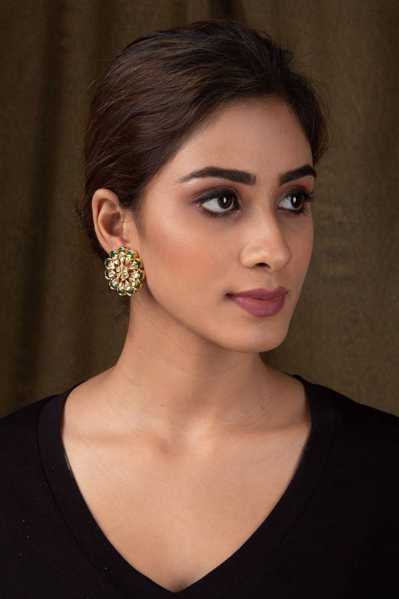 Gul Kundan Earrings
