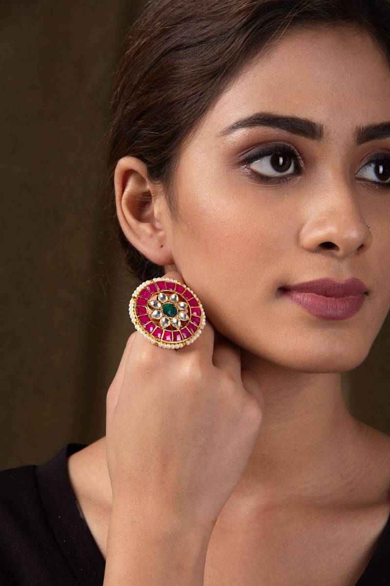 Ragin Kundan Adjustable Ring