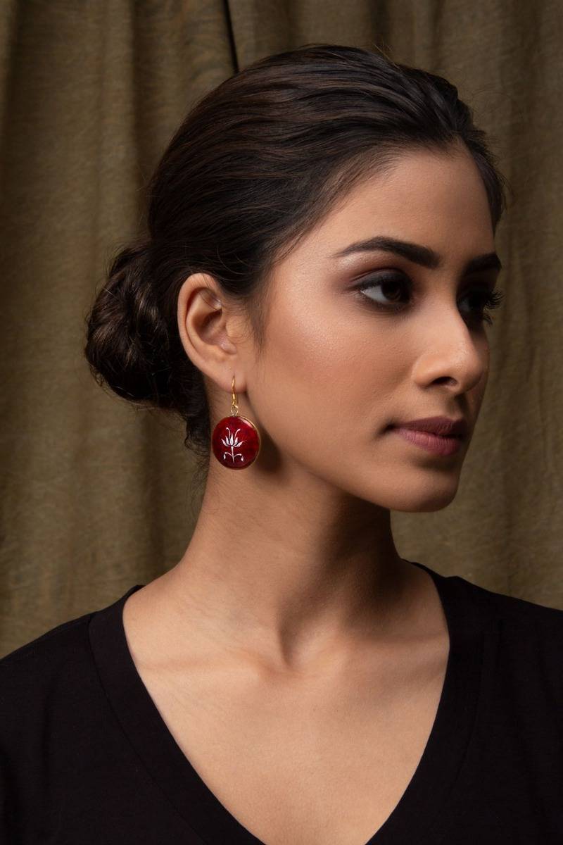 Kairav Carmine Earrings