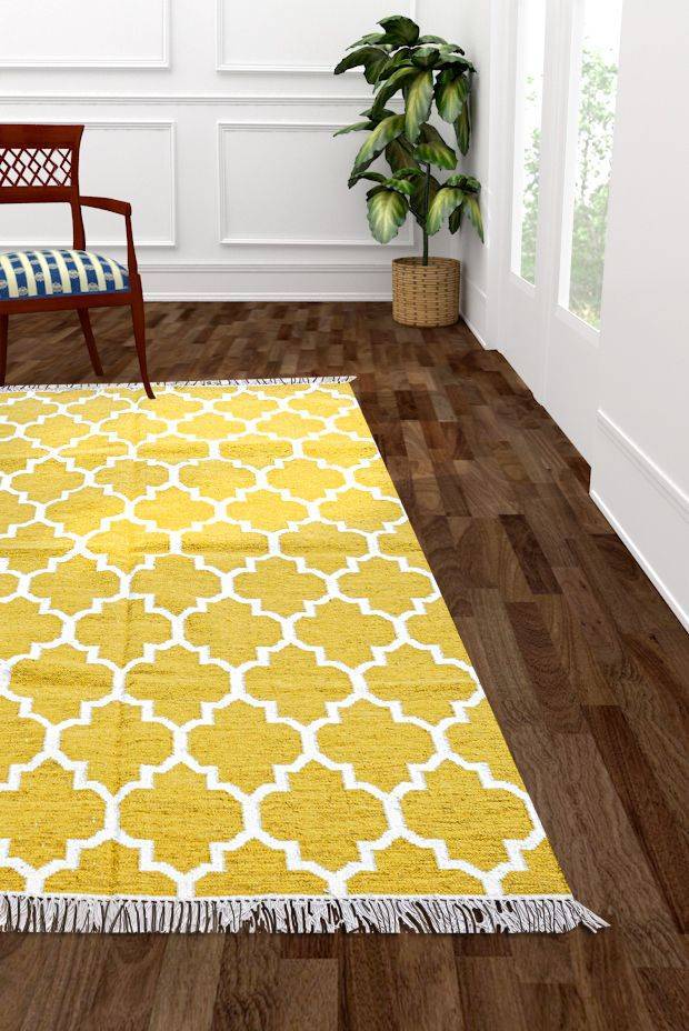 Imperial Mughal Rug - Yellow ( 5ft x 8ft )