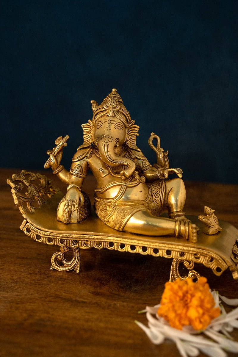 Harmonious reclining Ganesha