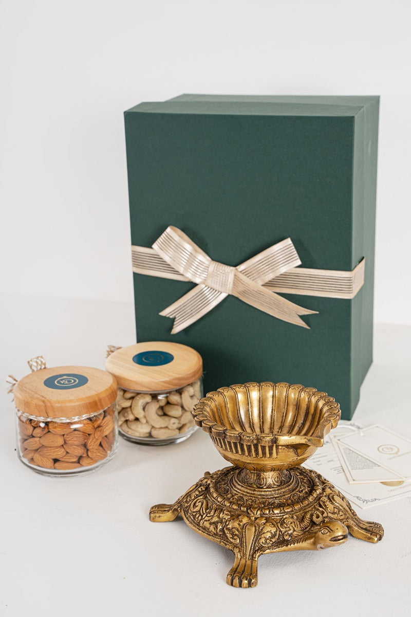 Kurma Akhand Diya Gift Hamper Box