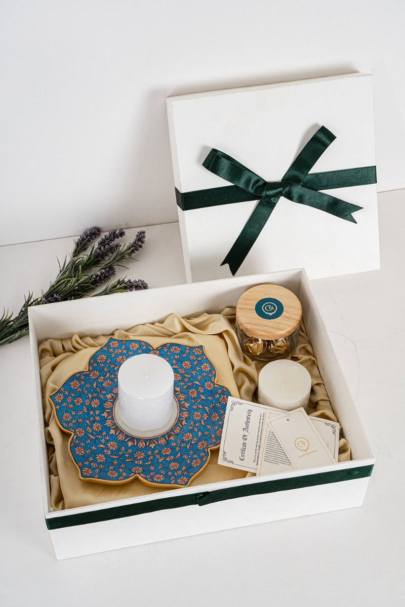 Moonlit Marble Candle Plate Gift Hamper Box