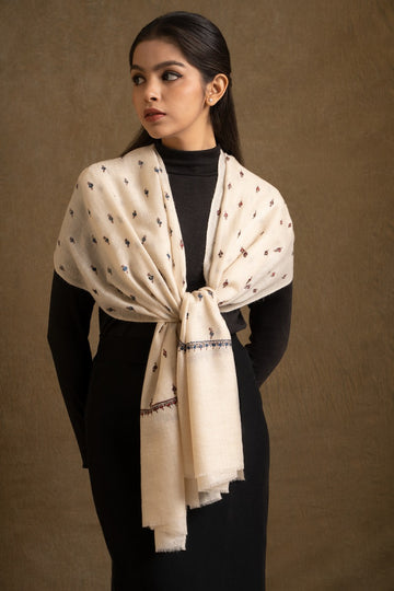 Dreamy White Pashmina Stole