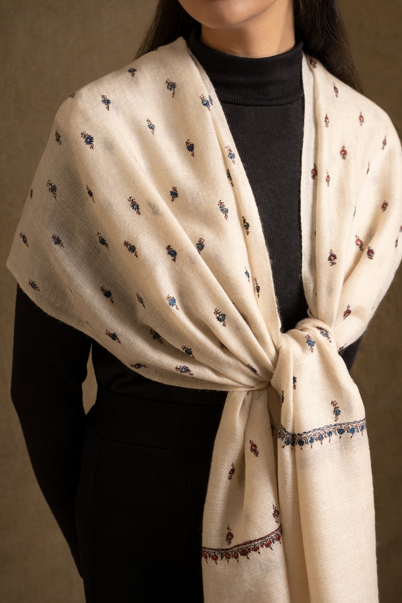 Dreamy White Pashmina Stole
