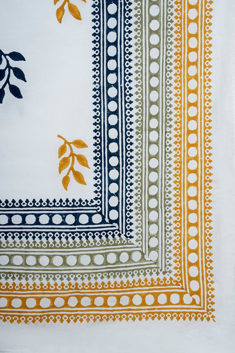 Jalor Block Print Double Bedsheet With Pillow Covers