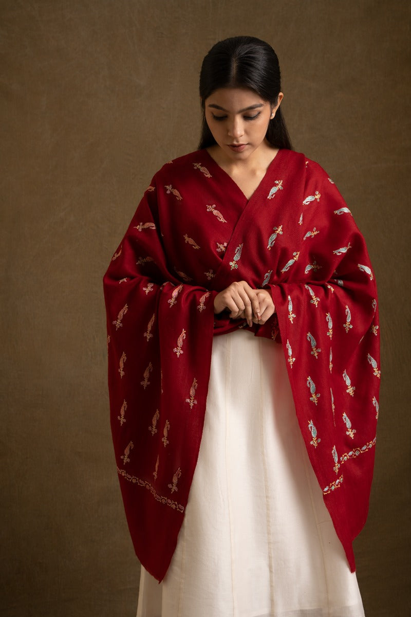 Crimson Crush Woolen Stole