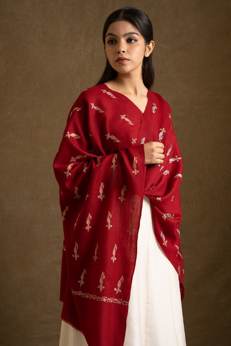 Crimson Crush Woolen Stole