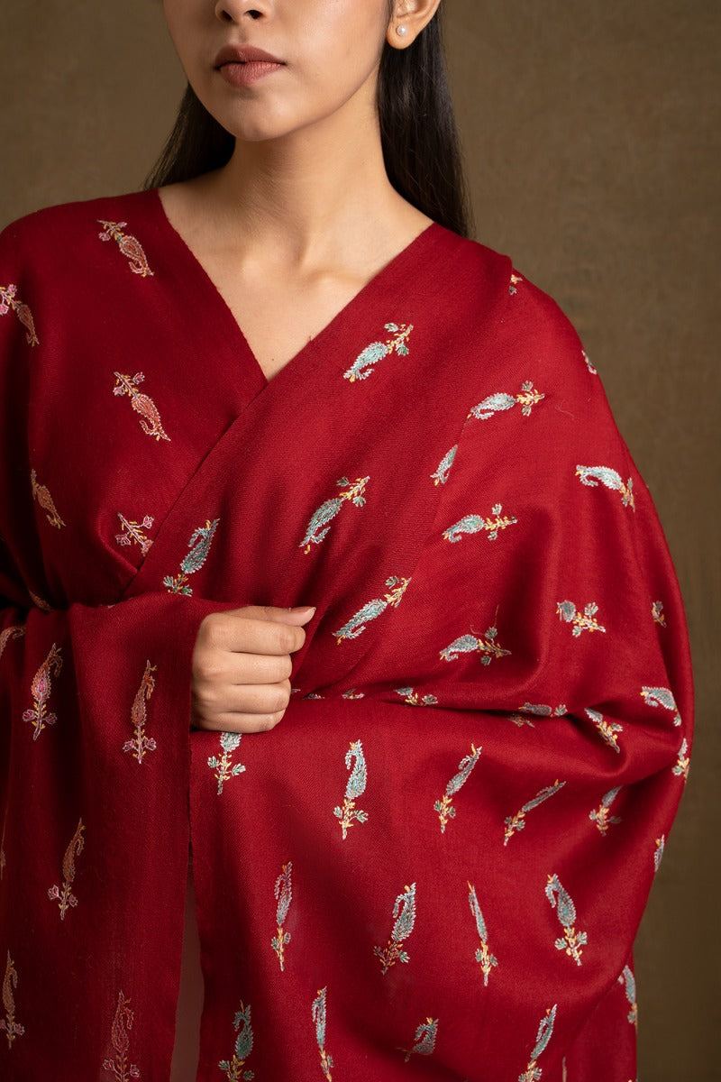 Crimson Crush Woolen Stole