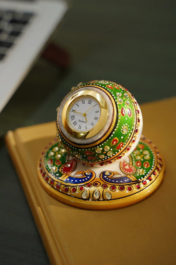 Peacock Hand Painted Clock