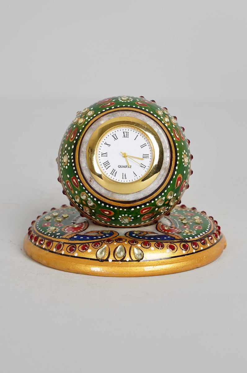 Peacock Hand Painted Clock