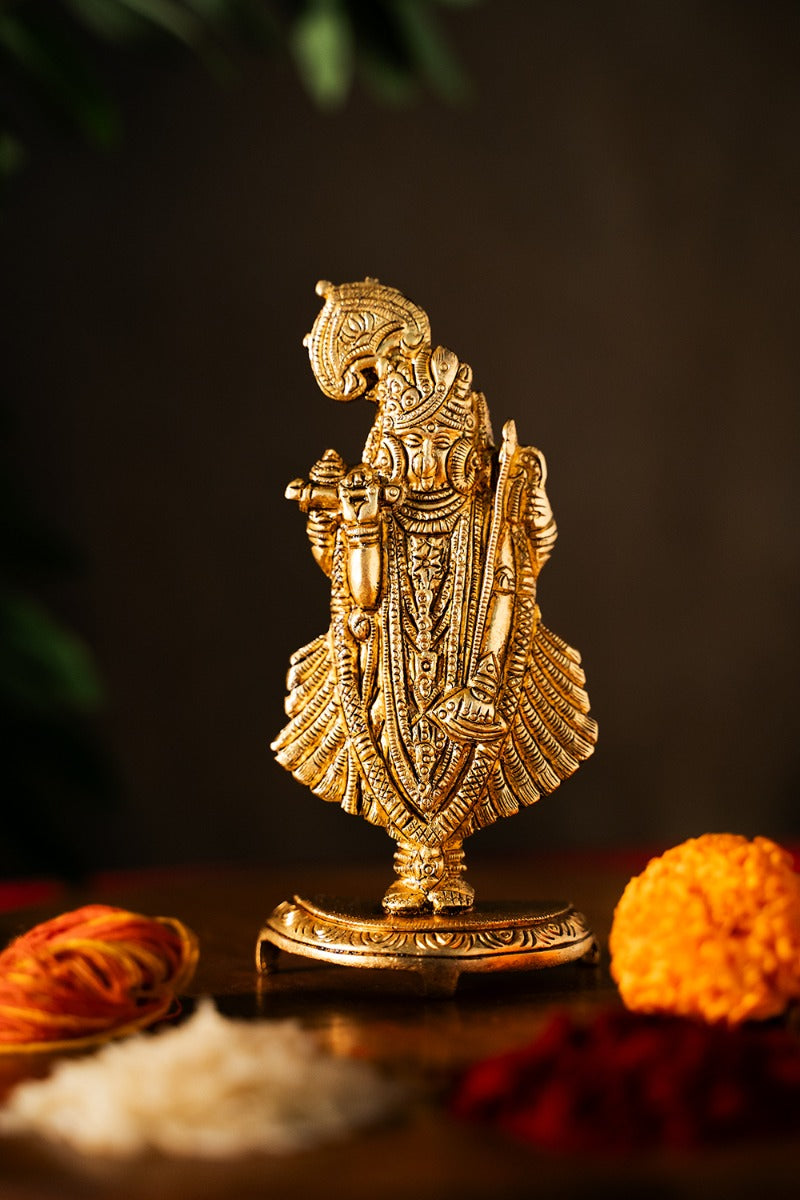 Divine Serenade Brass Engraved Statue