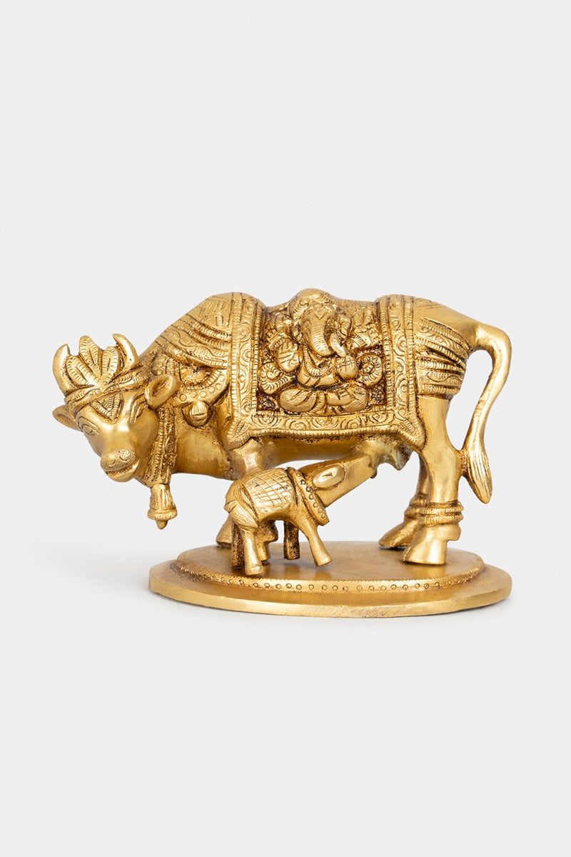 Nurturing Bond Brass Engraved Statue