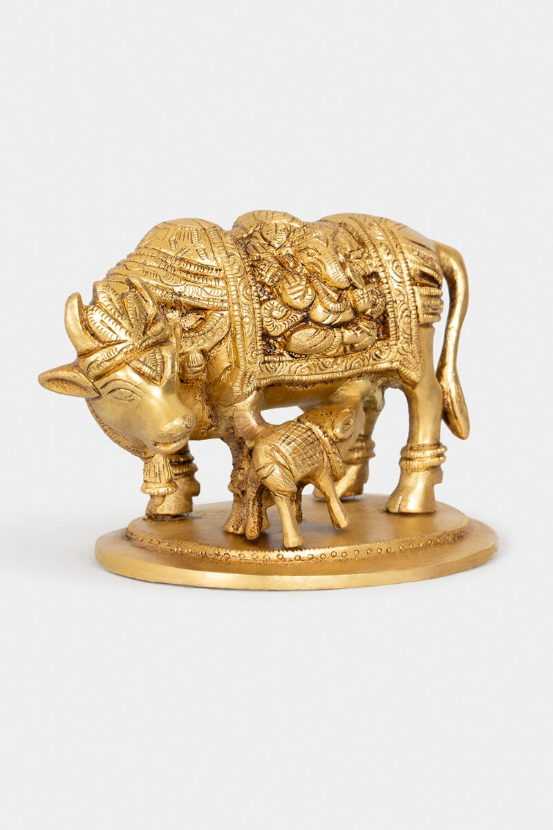 Nurturing Bond Brass Engraved Statue