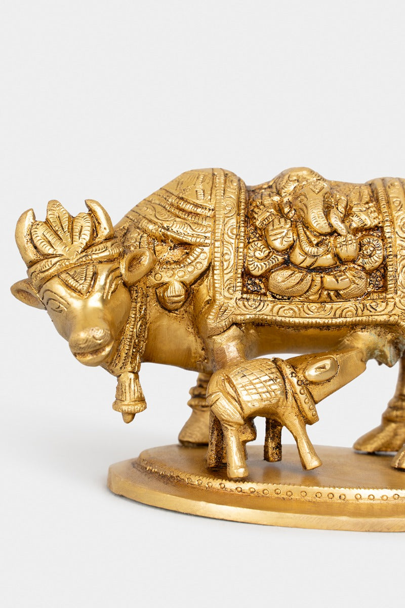 Nurturing Bond Brass Engraved Statue