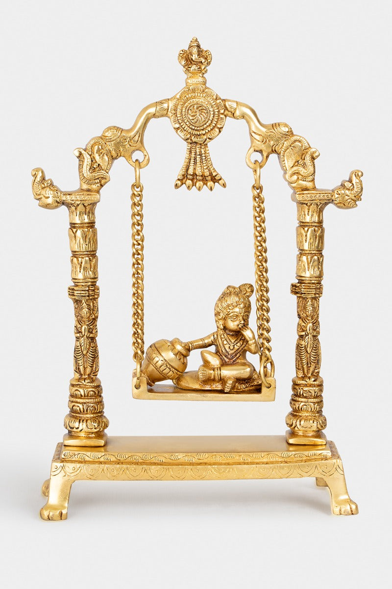 Playful Blessings Brass Engraved Jhoola