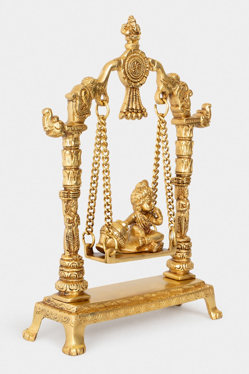 Playful Blessings Brass Engraved Jhoola