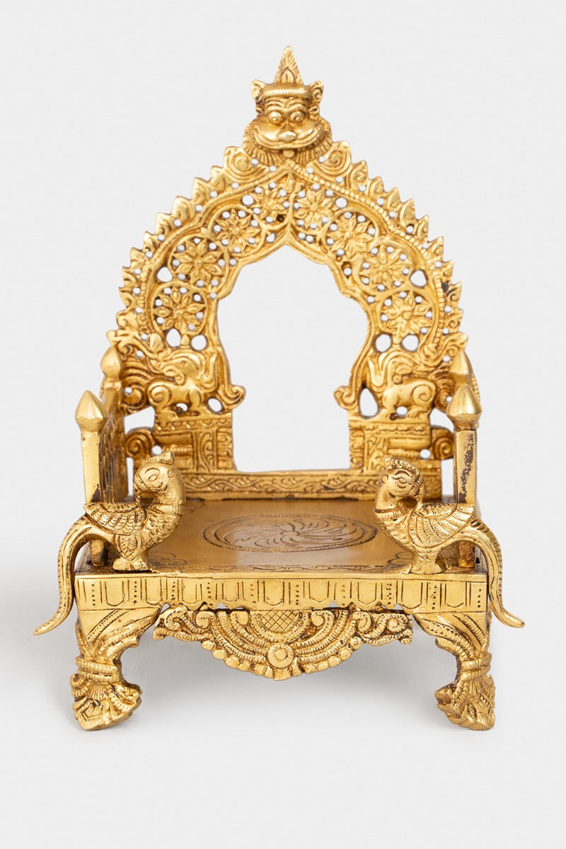 Regal Throne Brass Engraved Statue
