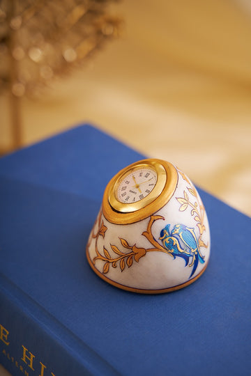 Nature's Serenade Marble Hand Painted Table Clock