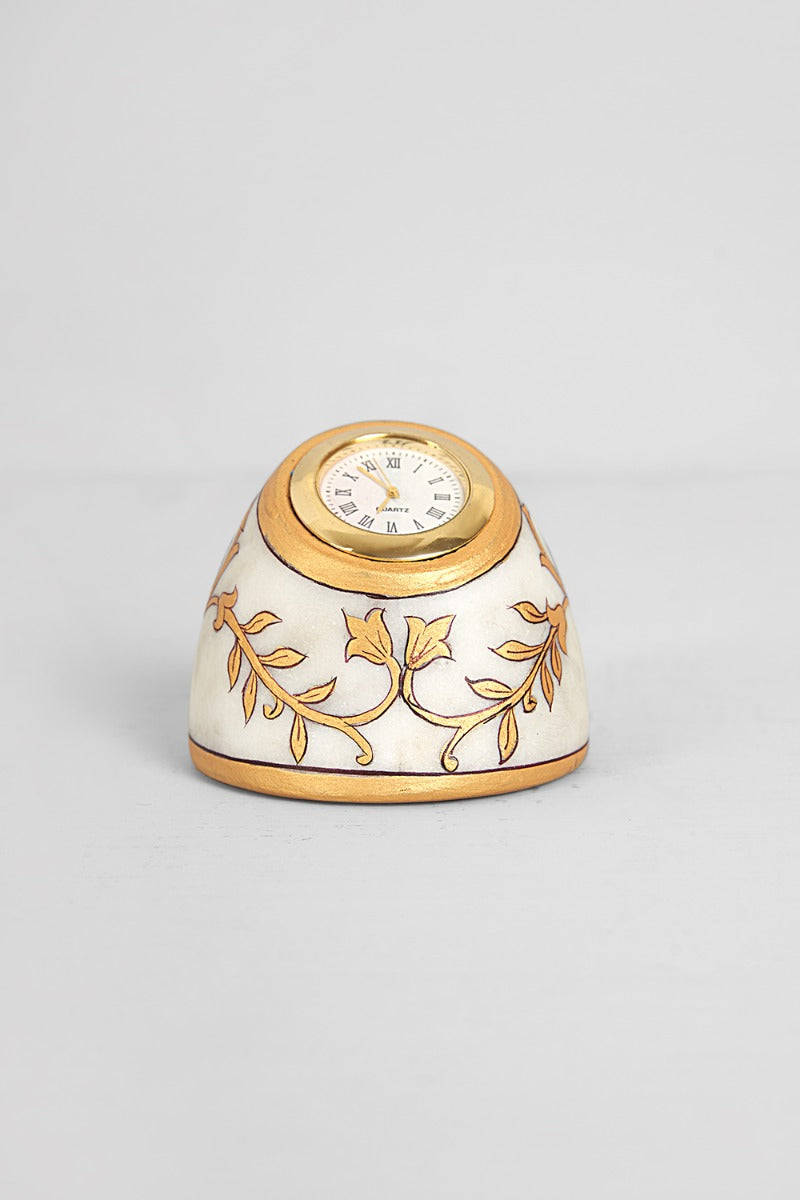 Nature's Serenade Marble Hand Painted Table Clock