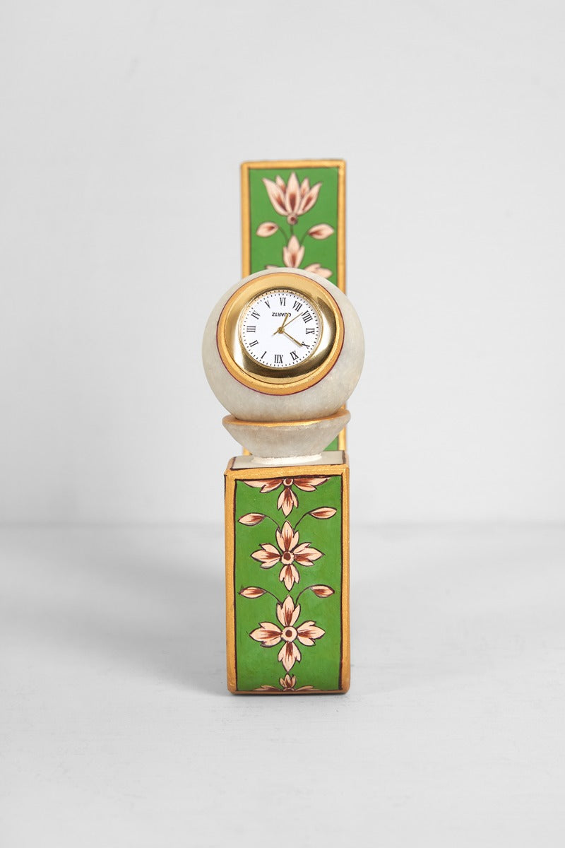 Glorious Garden Marble Candle Holder cum Clock