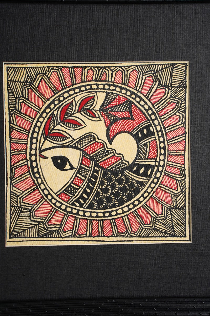 Matsya Madhubani Art ( 8" x 8" )