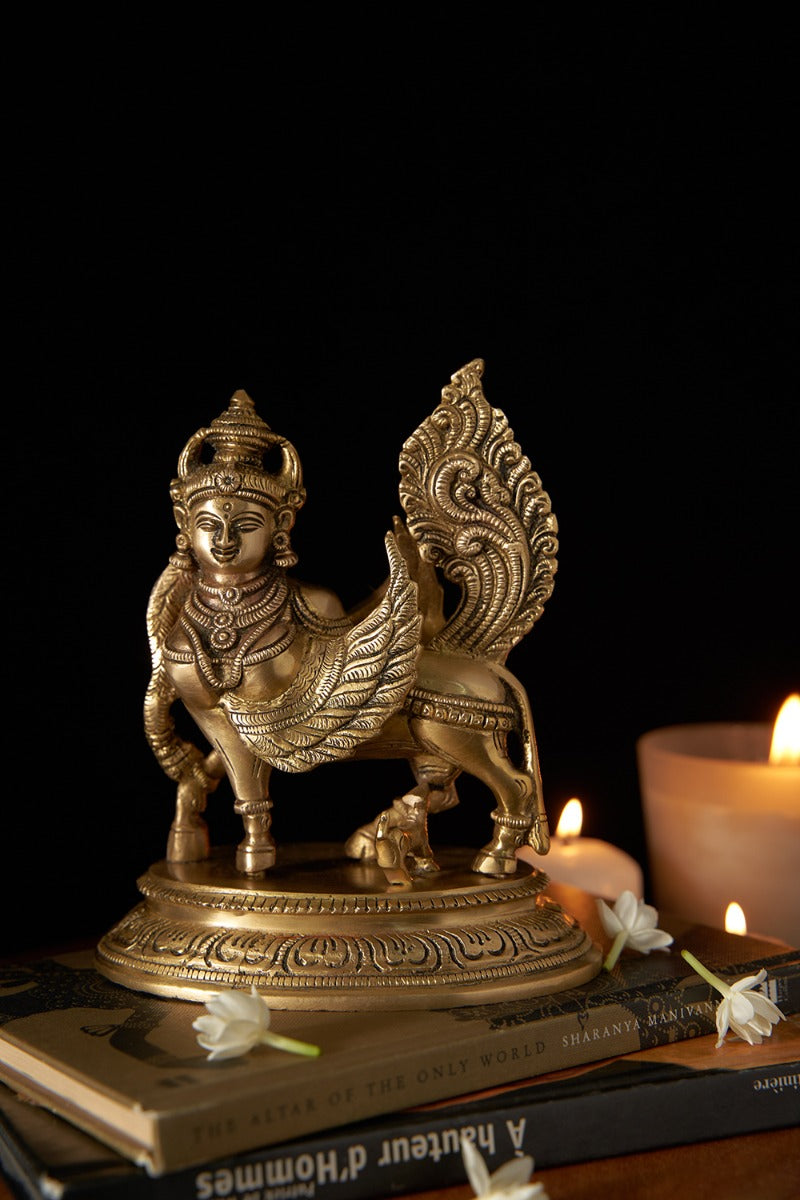 Sacred Wings Brass Kamdhenu Statue