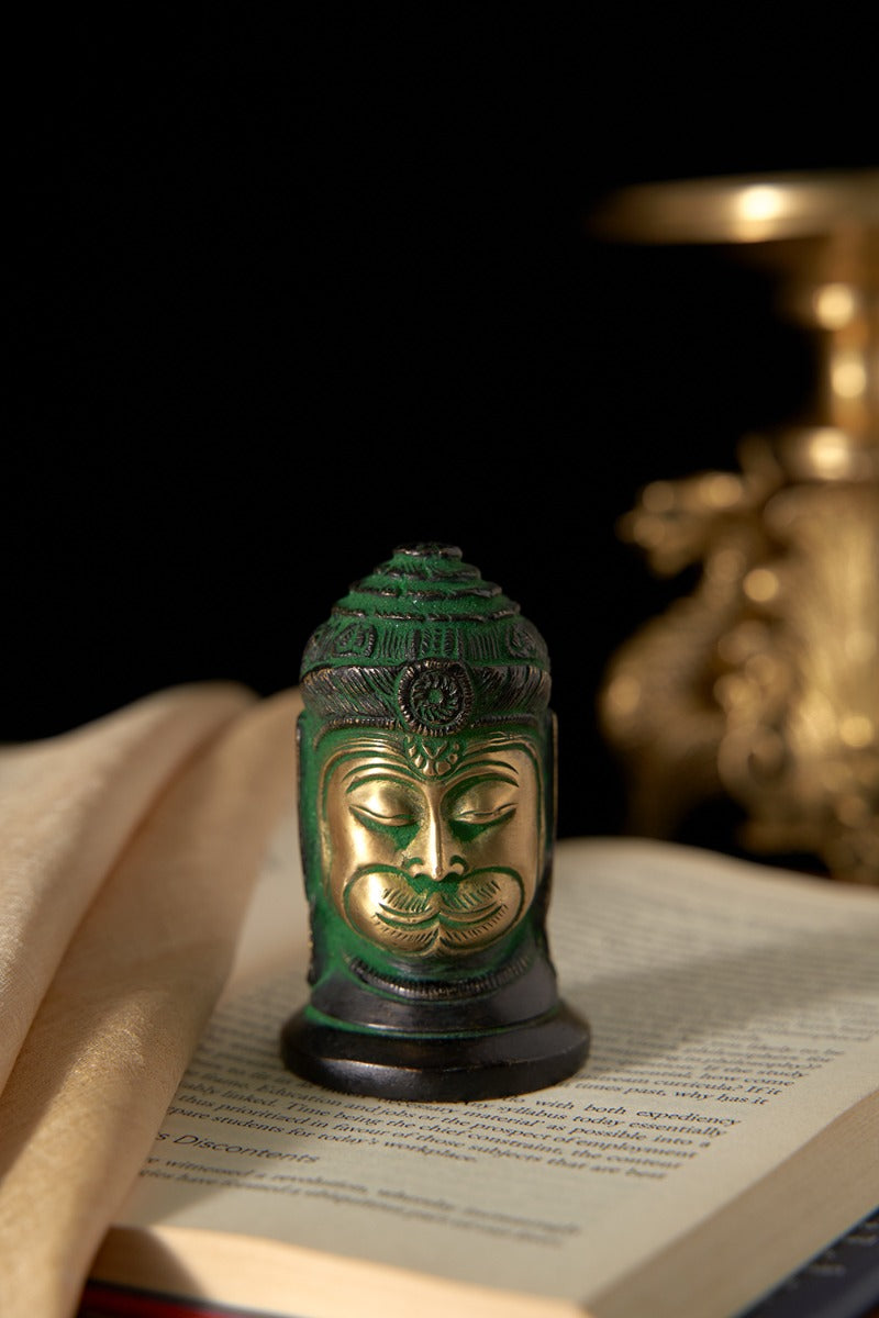 Devotional Strength Brass Hanuman Bust (Small)