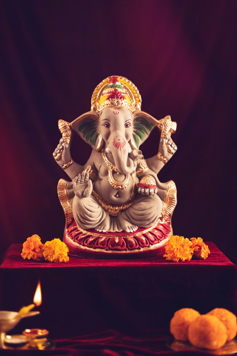 10” Eco-Friendly Ganesh Idol (seed inside)
