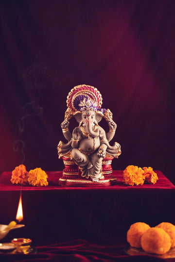 8”  Zero Waste Vinayaka Clay Idol (seed inside)