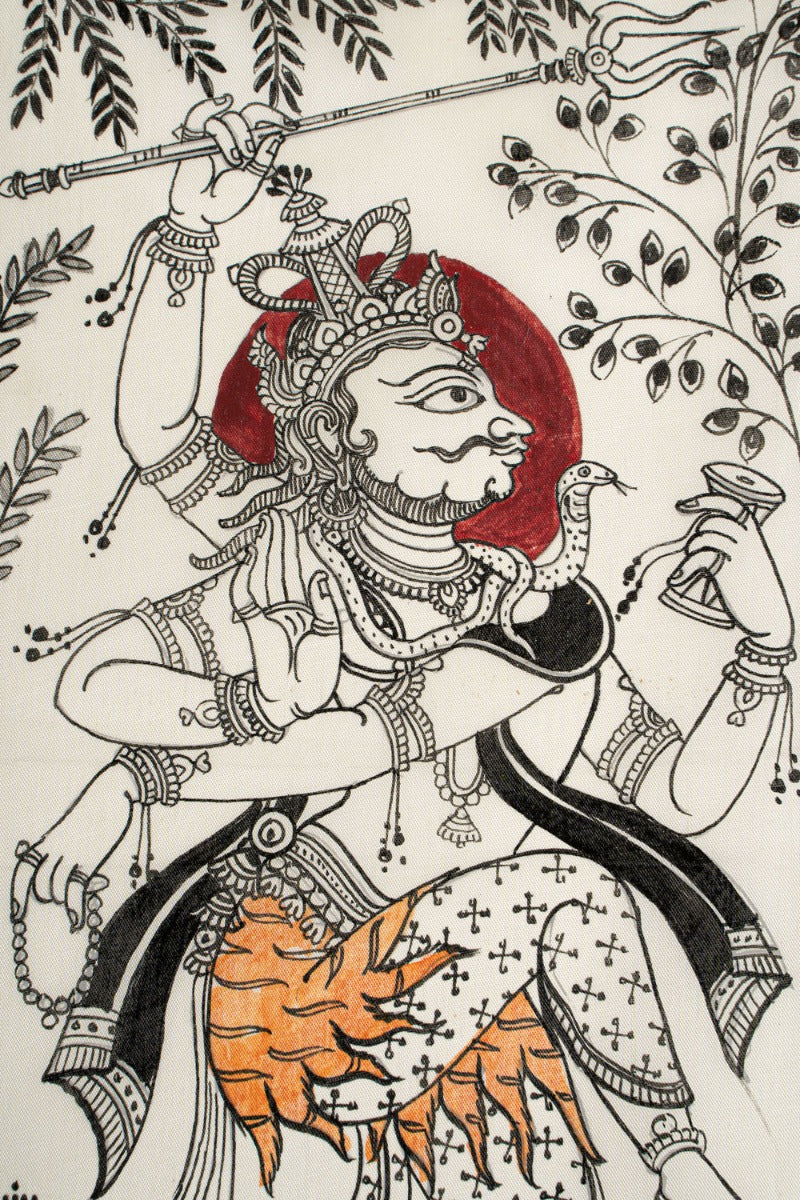 Shiva Pattachitra Painting ( 20" x 9.8" Unframed )