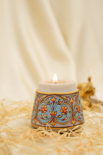 Blooming Beauty Marble Candle Stand