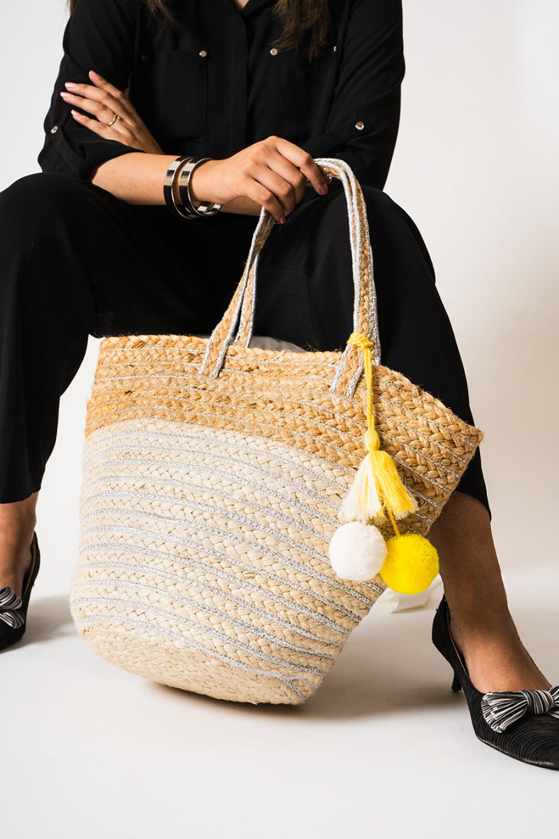 Ray of Sunshine Jute Handbag