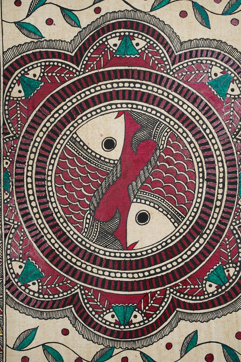 Bater Madhubani Art ( 15" x 11.5")
