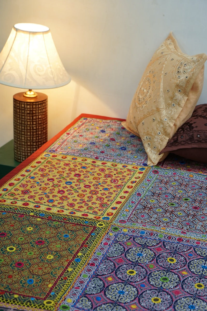 Suhelya Double Ajrakh Bed Cover