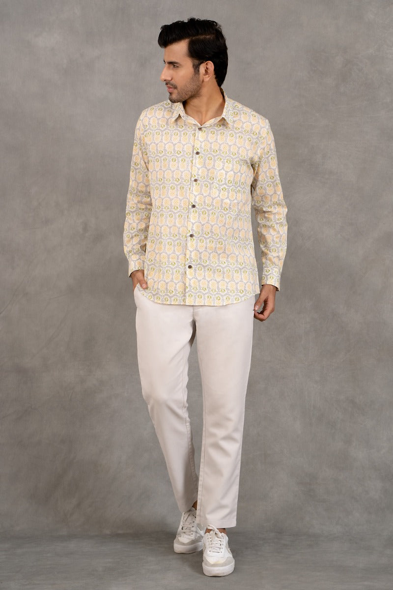 Quirky Straight Collar Pineapple Shirt