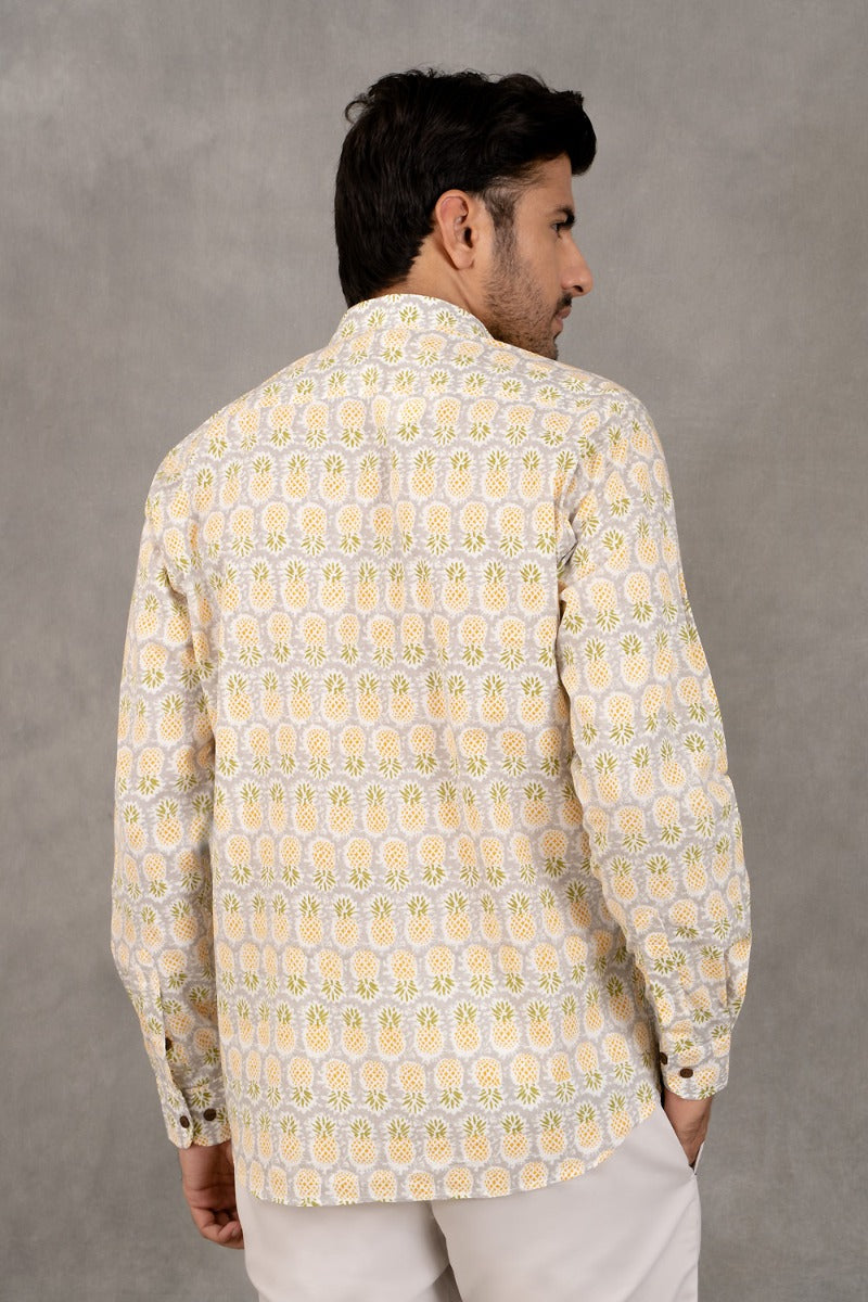 Quirky Straight Collar Pineapple Shirt