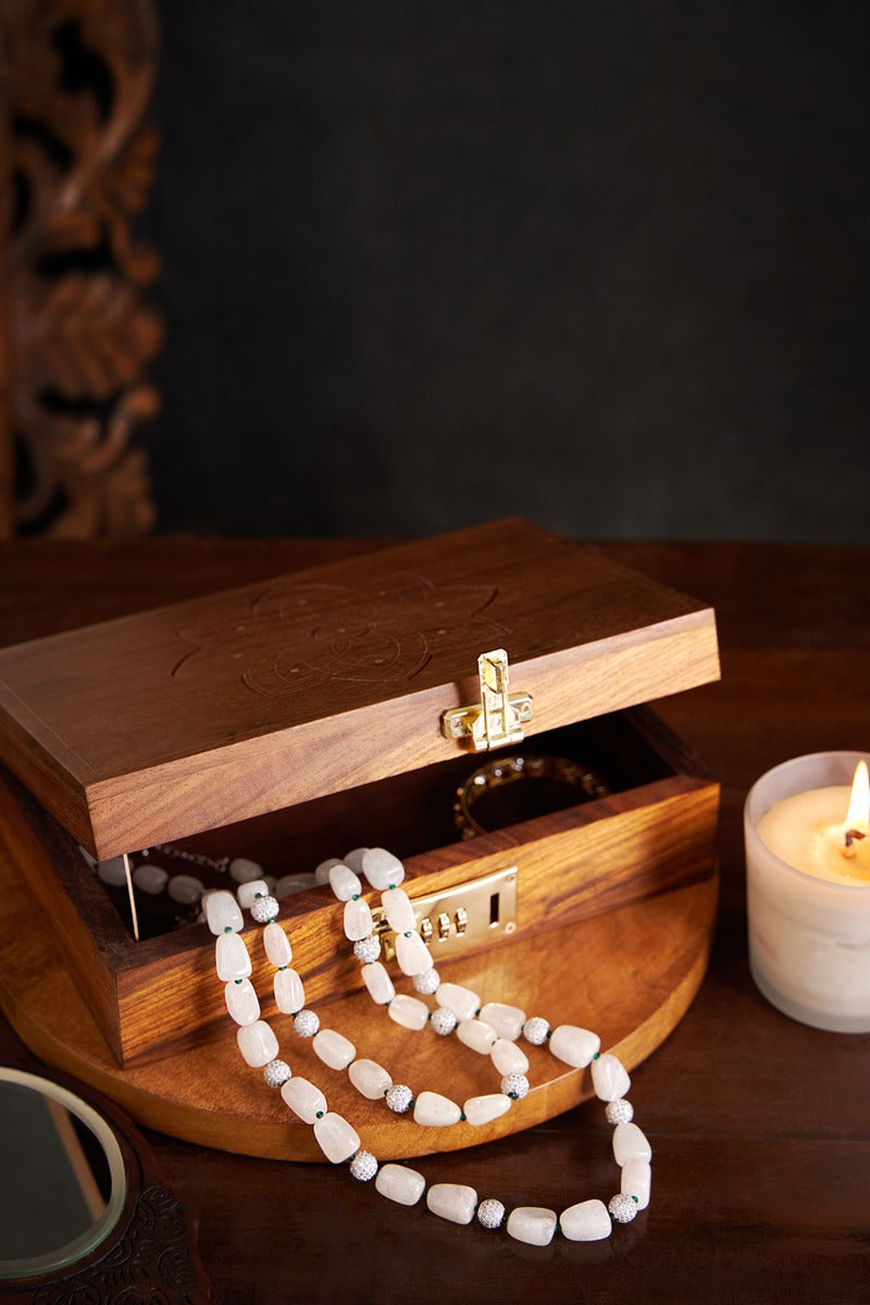 Wooden box with number lock