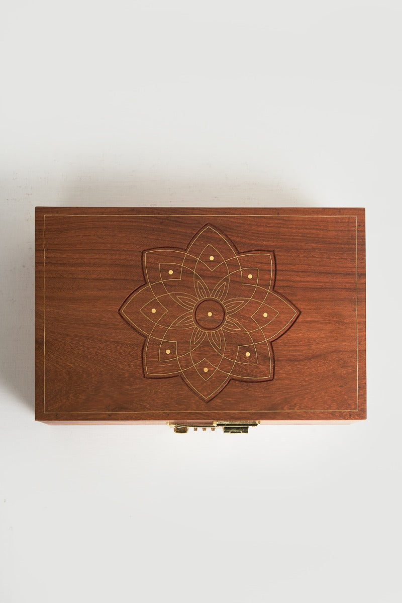 Wooden box with number lock