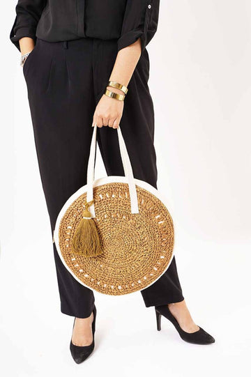 Morning Glory Raafia Handbag