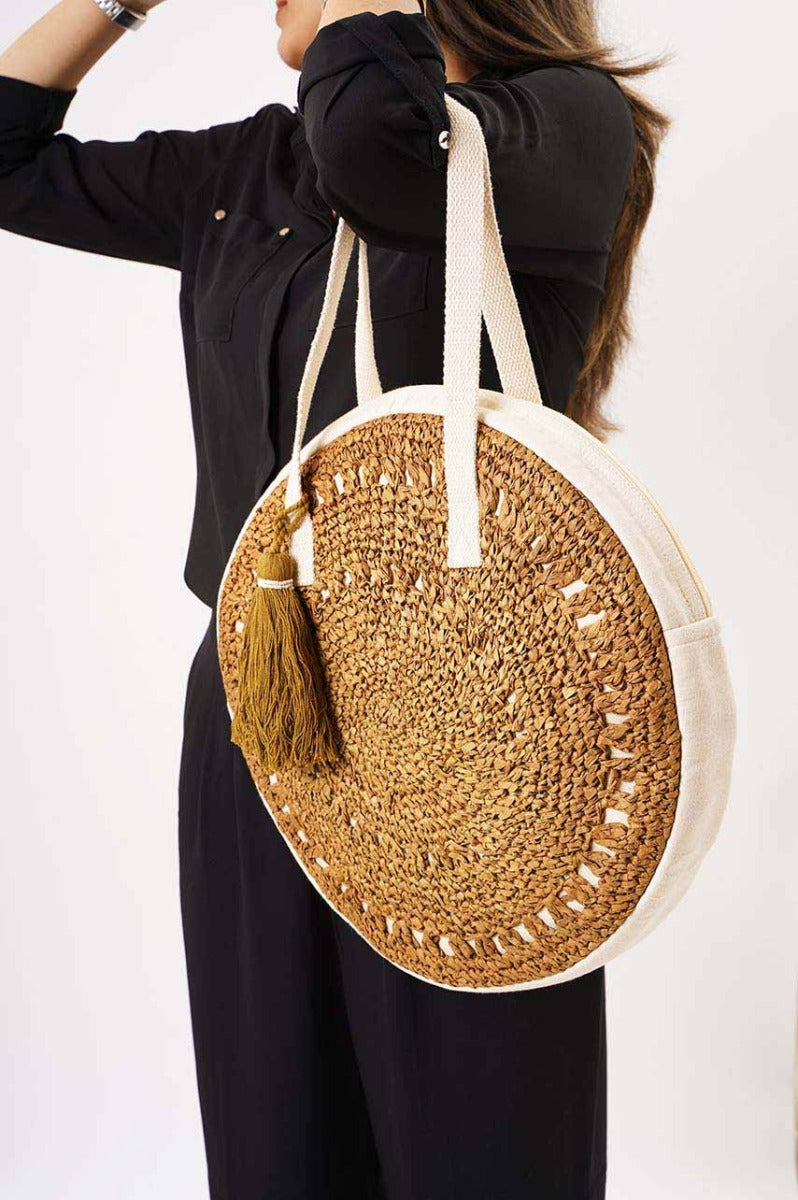 Morning Glory Raafia Handbag