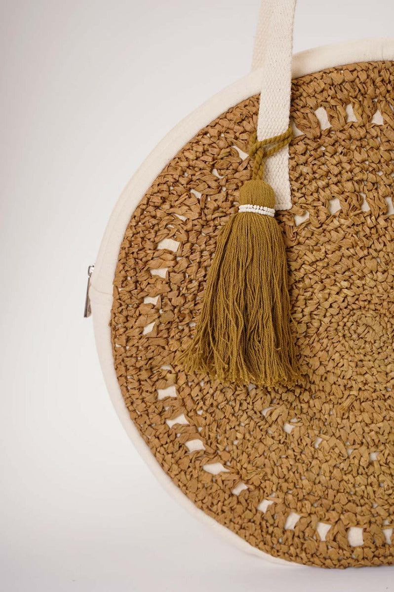 Morning Glory Raafia Handbag