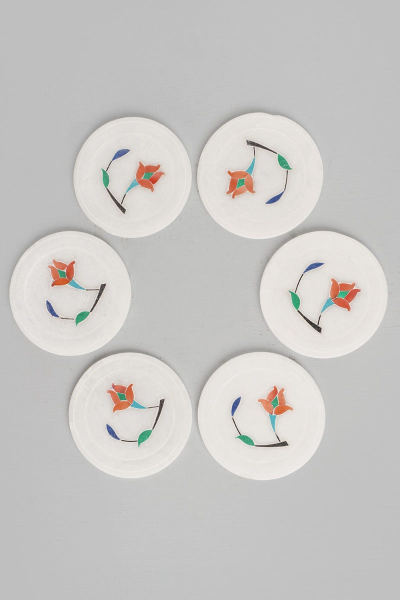 Tulip Marble Coasters (Set of 6)