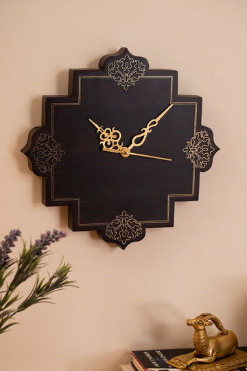 Golden Elegance Wall Clock