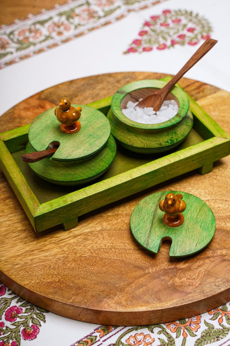 Artistic tray & haandi set