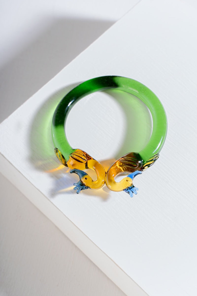 Morni Glass Art Bangle-Green-2-4 ( Diameter- 2.6" )