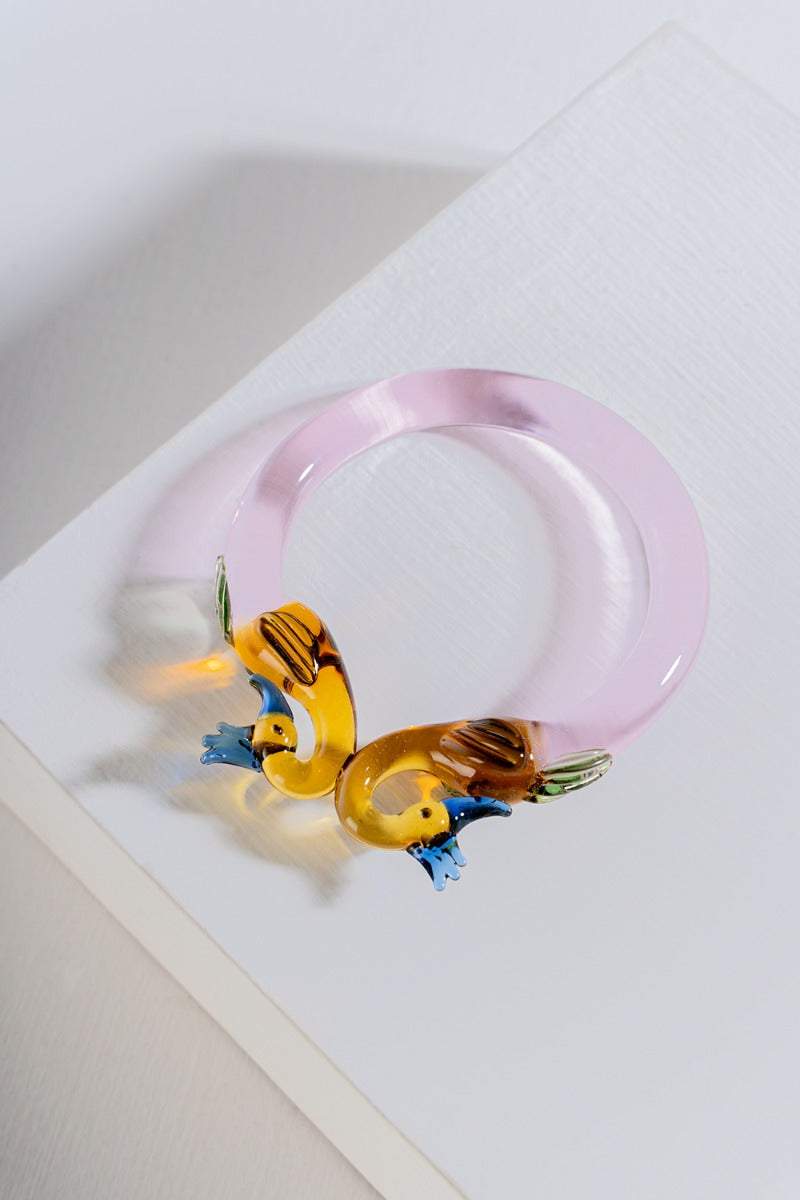 Morni Glass Art Bangle-Pink-2-4 ( Diameter- 2.6" )