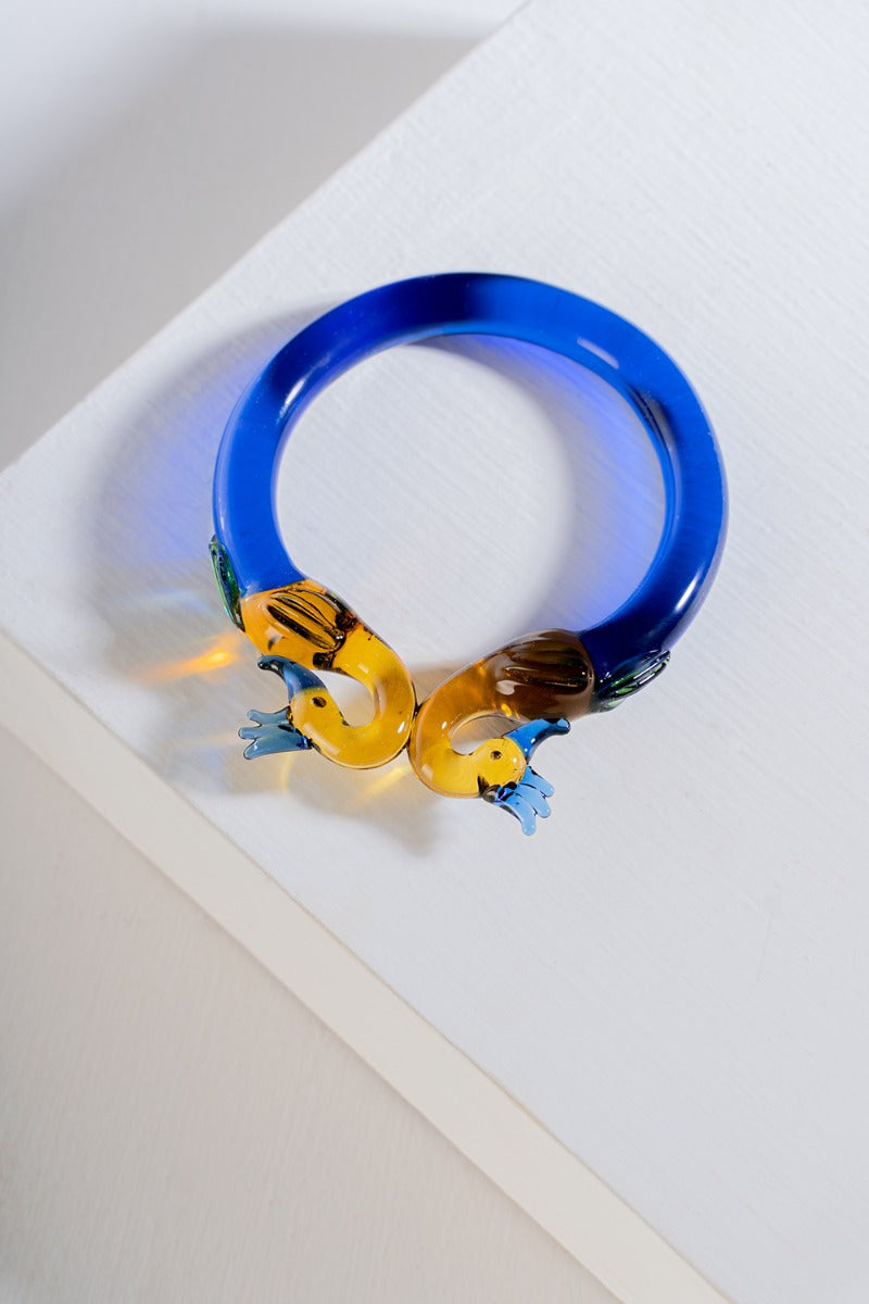 Morni Glass Art Bangle-Blue-2-4 ( Diameter- 2.6" )
