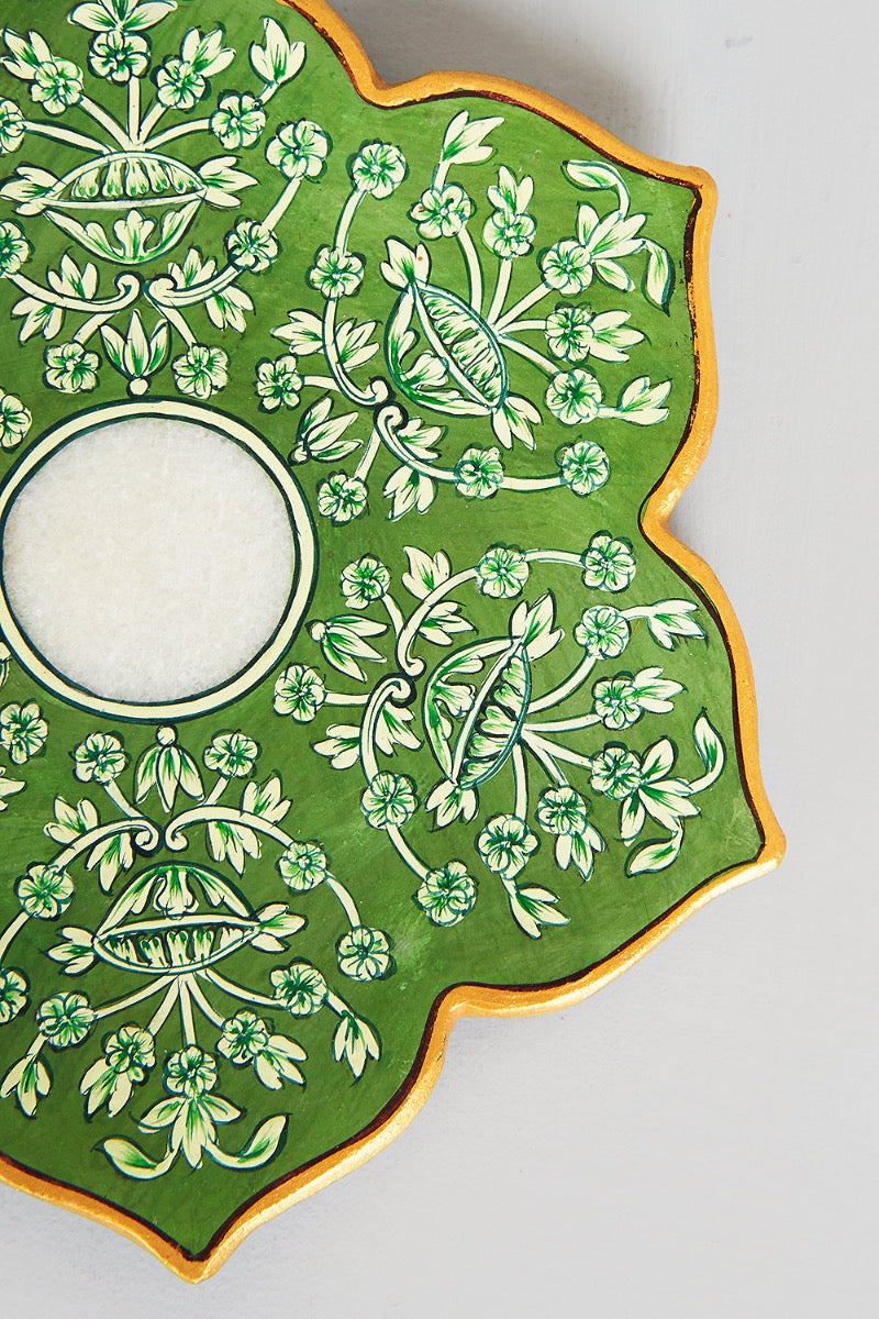 Verdant Marble Candle Plate